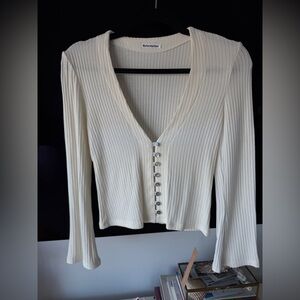 Reformation Ivory Ribbed Top